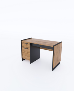 AMINI psací stůl 1D1S/130 dub wotan/černá