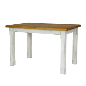 Rustikální jídelní stůl POPRAD WHITE MES02A 200x100 cm:bílý vosk
