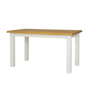 Rustikální jídelní stůl POPRAD WHITE MES13A 180x90 cm:bílý vosk-tmavý vosk