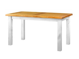 Rustikální jídelní stůl POPRAD WHITE MES13B 160x80 cm:bílá patina-světlý vosk