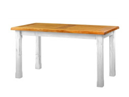 Rustikální jídelní stůl POPRAD WHITE MES02B 80x80 cm:bílý vosk-světlý vosk