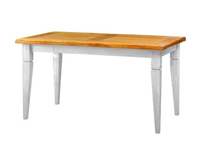 Rustikální jídelní stůl POPRAD WHITE MES03B 160x80 cm:bílý vosk-světlý vosk
