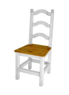 Rustikální židle POPRAD WHITE SIL01:antická bílá-tmavý vosk