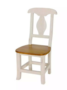 Rustikální židle POPRAD WHITE SIL03:bílá patina-tmavý vosk