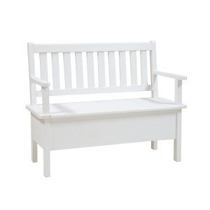 Rustikální lavice POPRAD WHITE SIL14 100 cm:bílá patina-tmavý vosk