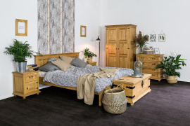 Rustikální postel POPRAD ACC01 90x200:světlý vosk