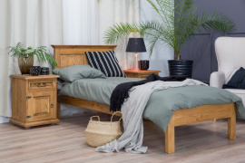 Rustikální postel POPRAD ACC01 90x200:světlý vosk