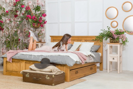 Rustikální postel POPRAD ACC03 90x200 cm:tmavý vosk