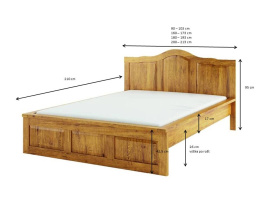 Rustikální postel Poprad ACC04 160x200 cm:světlý vosk