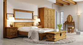 Rustikální postel POPRAD ACC02 160x200 cm:světlý vosk
