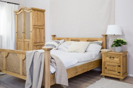 Rustikální postel POPRAD ACC02 90x200 cm:světlý vosk