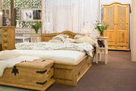 Rustikální postel POPRAD ACC04 90x200 cm:tmavý vosk