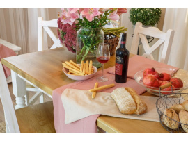 Rustikální jídelní stůl POPRAD WHITE MES01B 180x90 cm:bílá patina