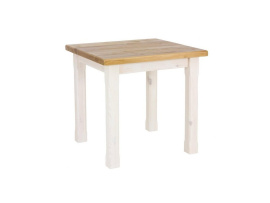 Rustikální jídelní stůl POPRAD WHITE MES02A 140x80 cm:bílý vosk-tmavý vosk