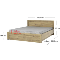 SAPORO postel 160 s úložným prostorem dub navara