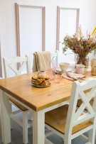 Rustikální jídelní stůl POPRAD WHITE MES13A 140x80 cm:antická bílá