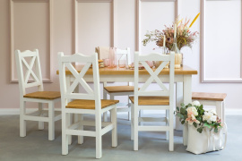 Rustikální židle POPRAD WHITE SIL02:bílá patina