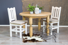 Rustikální židle POPRAD WHITE SIL05:bílá patina-tmavý vosk