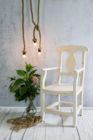 Rustikální židle POPRAD WHITE SIL11 s područkami:antická bílá