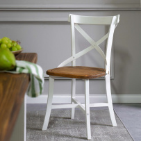Rustikální židle POPRAD WHITE SIL25:antická bílá-tmavý vosk