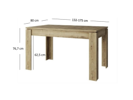 SAPORO rozkládací jídlení stůl 130-175/80 cm dub navara