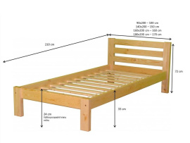Postel z masivu NINA 160x200 cm